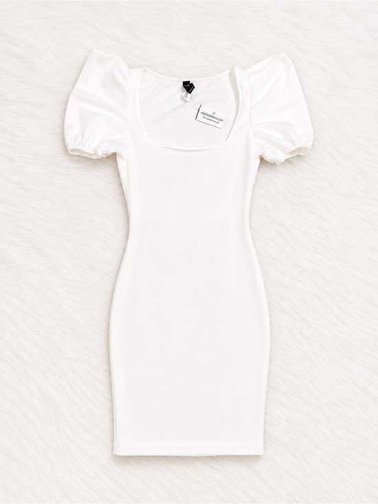 Windsor Dresses & Skirts - NWT Windsor White Puff Sleeve Bodycon Dress Medium | Bridal Shower Graduation
